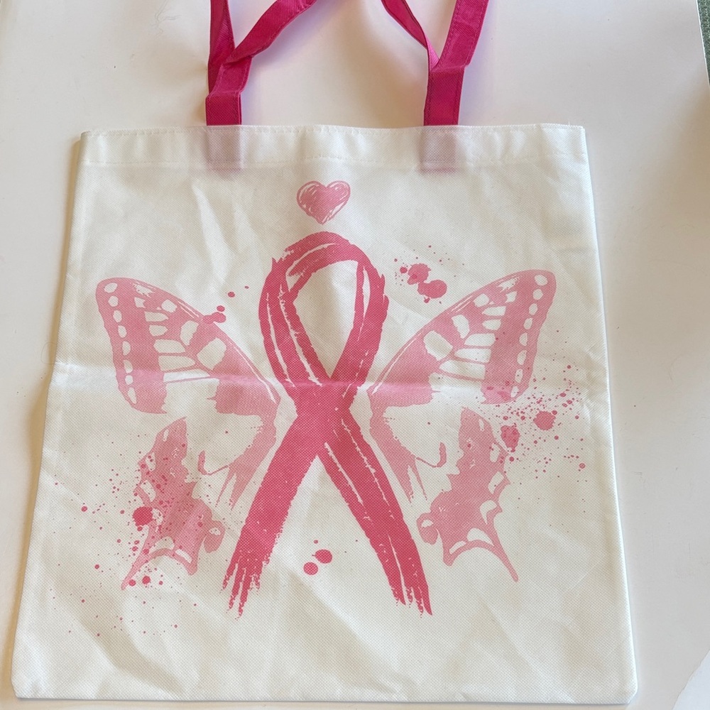 💕5/25💕Pink Ribbon Tote Bag 15.5” X 17”